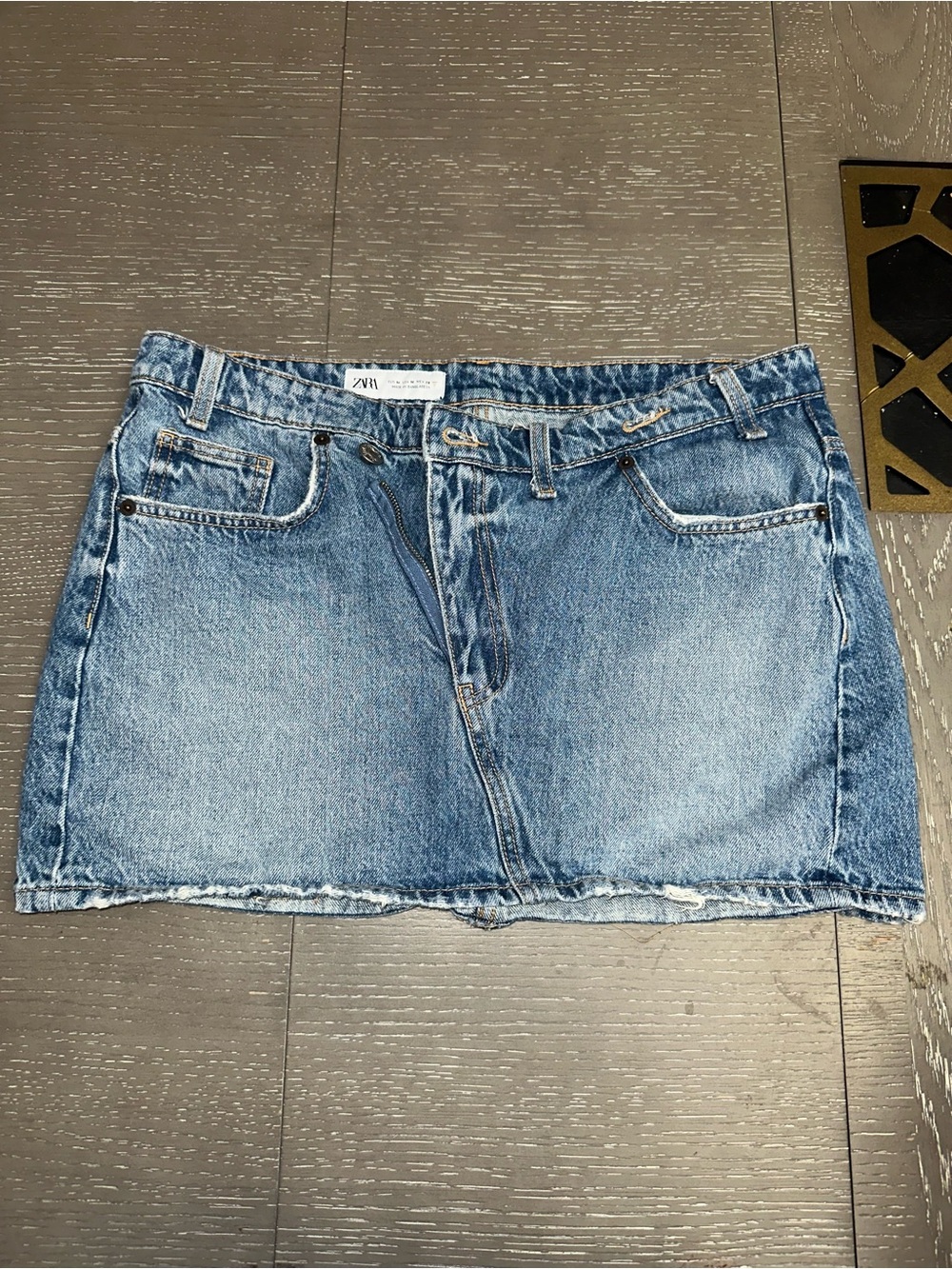 ZARA Medium Blue Denim Mini Skirt